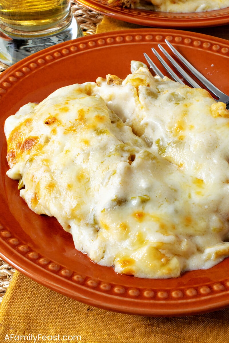 Chicken Enchiladas with White Sauce A Family Feast®