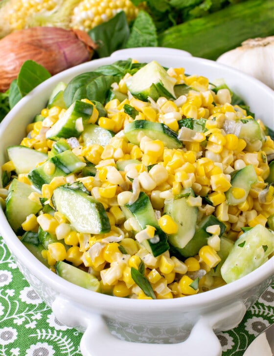 Corn Cucumber Salad Buttermilk Dressing - A Family Feast