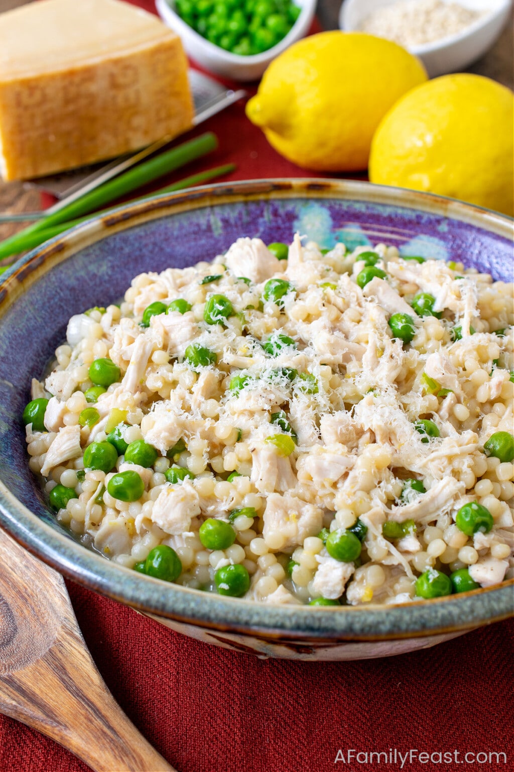 Israeli Couscous with Chicken and Peas A Family Feast®