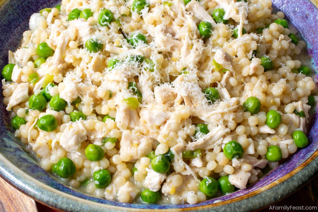 Israeli Couscous with Chicken and Peas - A Family Feast