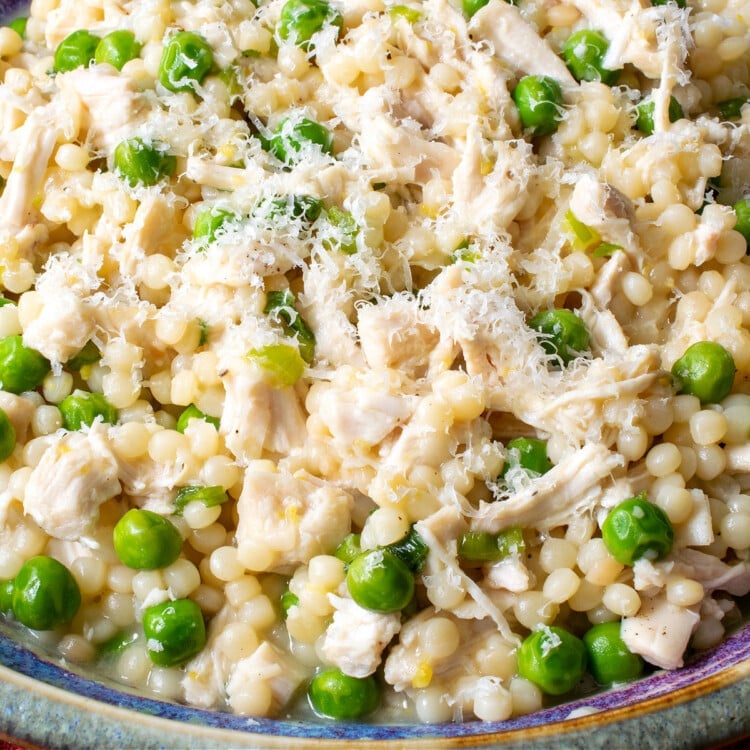 Israeli Couscous with Chicken and Peas - A Family Feast®