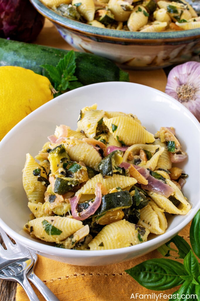 Roasted Zucchini Pasta Salad - A Family Feast
