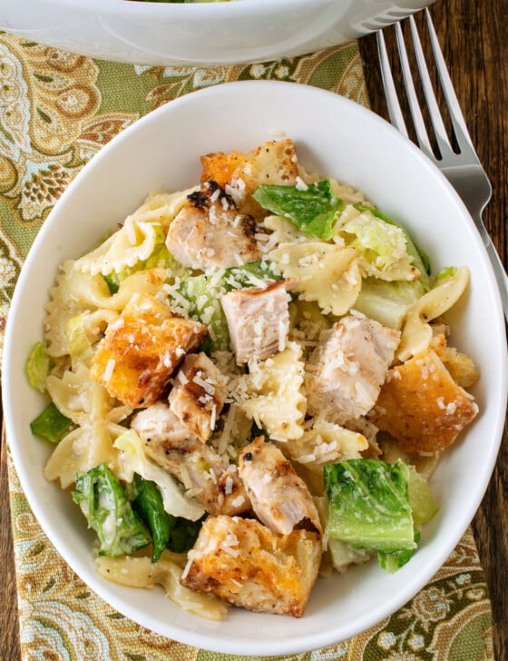 Chicken Caesar Pasta Salad - A Family Feast
