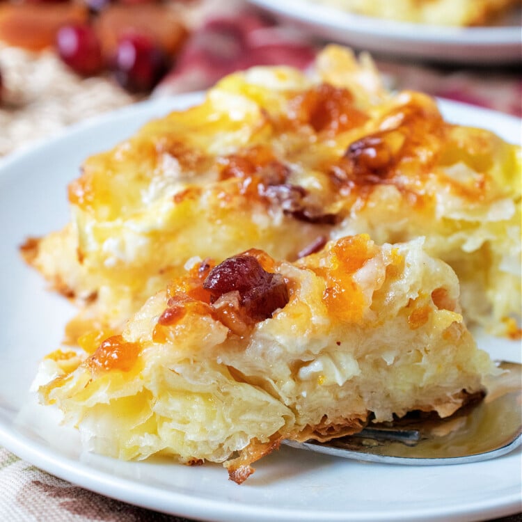 Cranberry Brie Phyllo Custard Cake - A Family Feast