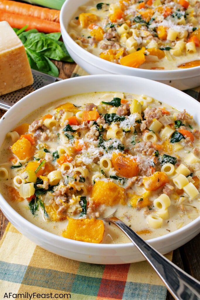 Roasted Butternut and Sausage Soup - A Family Feast