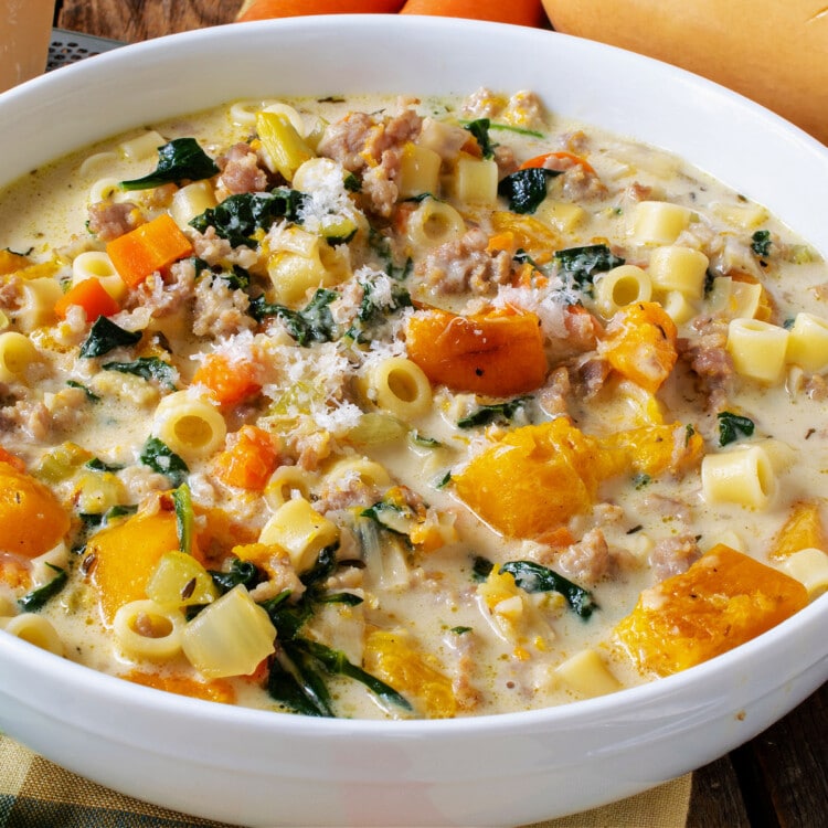 Roasted Butternut and Sausage Soup - A Family Feast