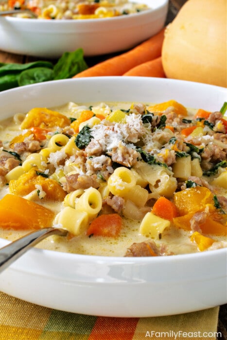 Roasted Butternut and Sausage Soup - A Family Feast