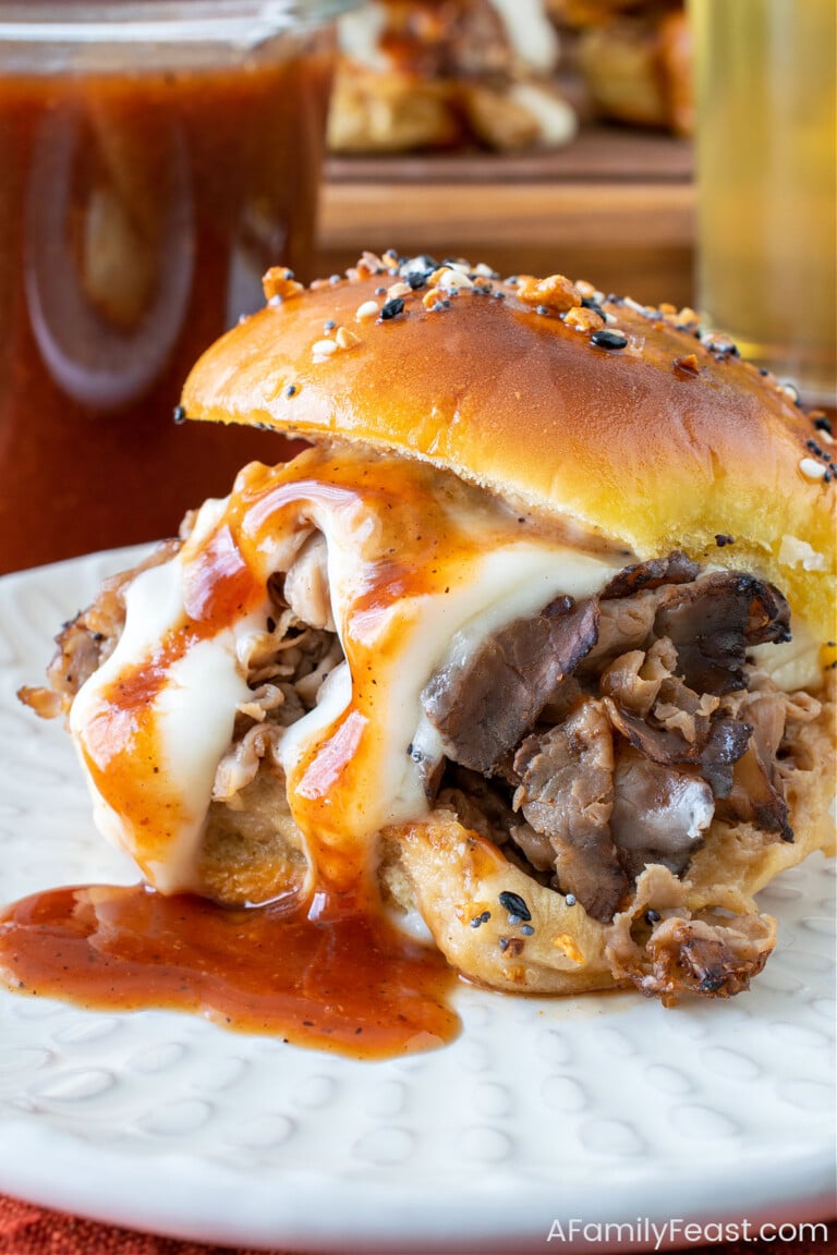 Roast Beef & Cheddar Sliders - A Family Feast