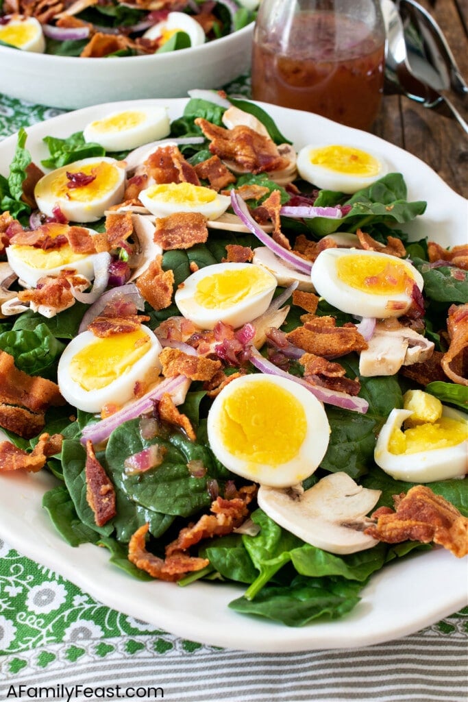 Spinach Salad Warm Bacon Dressing - A Family Feast