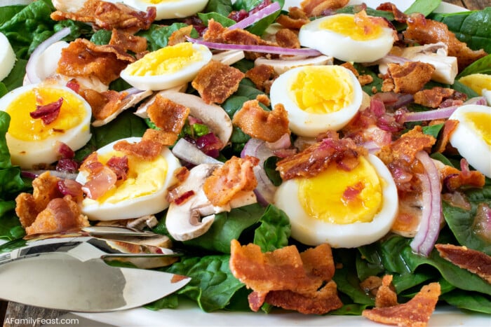 Spinach Salad Warm Bacon Dressing - A Family Feast