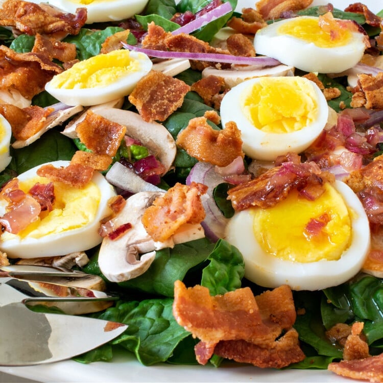 Spinach Salad Warm Bacon Dressing - A Family Feast