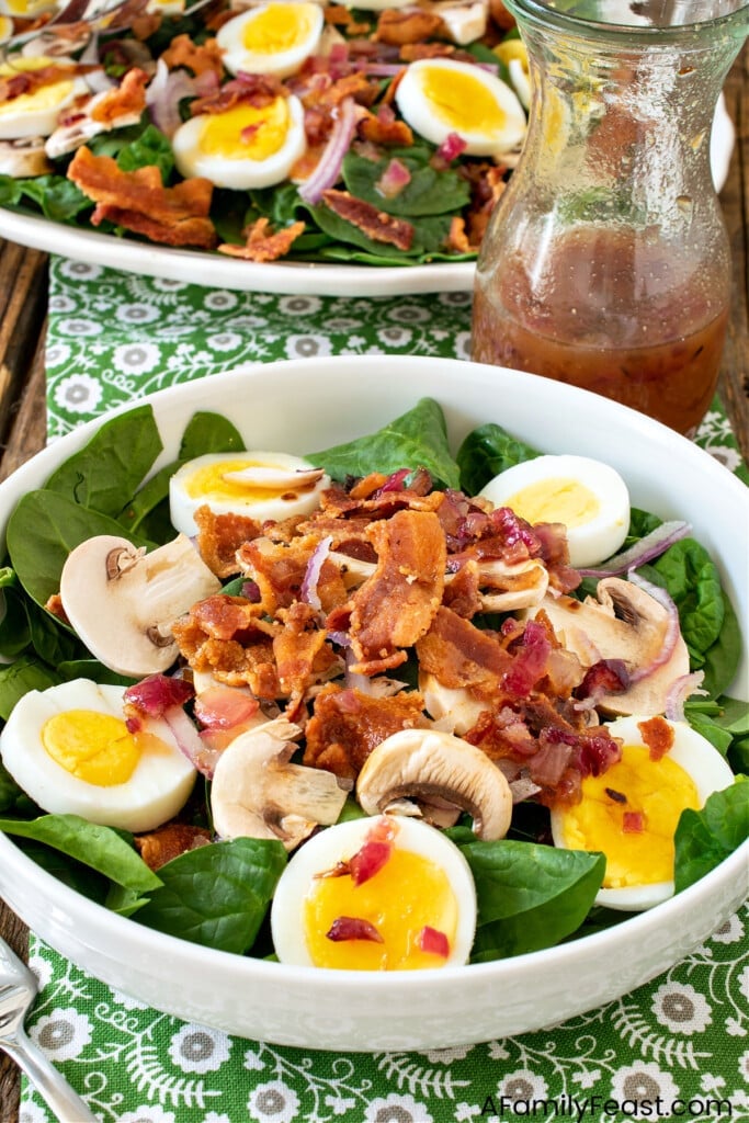 Spinach Salad Warm Bacon Dressing - A Family Feast