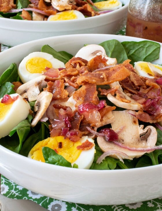 Spinach Salad Warm Bacon Dressing - A Family Feast