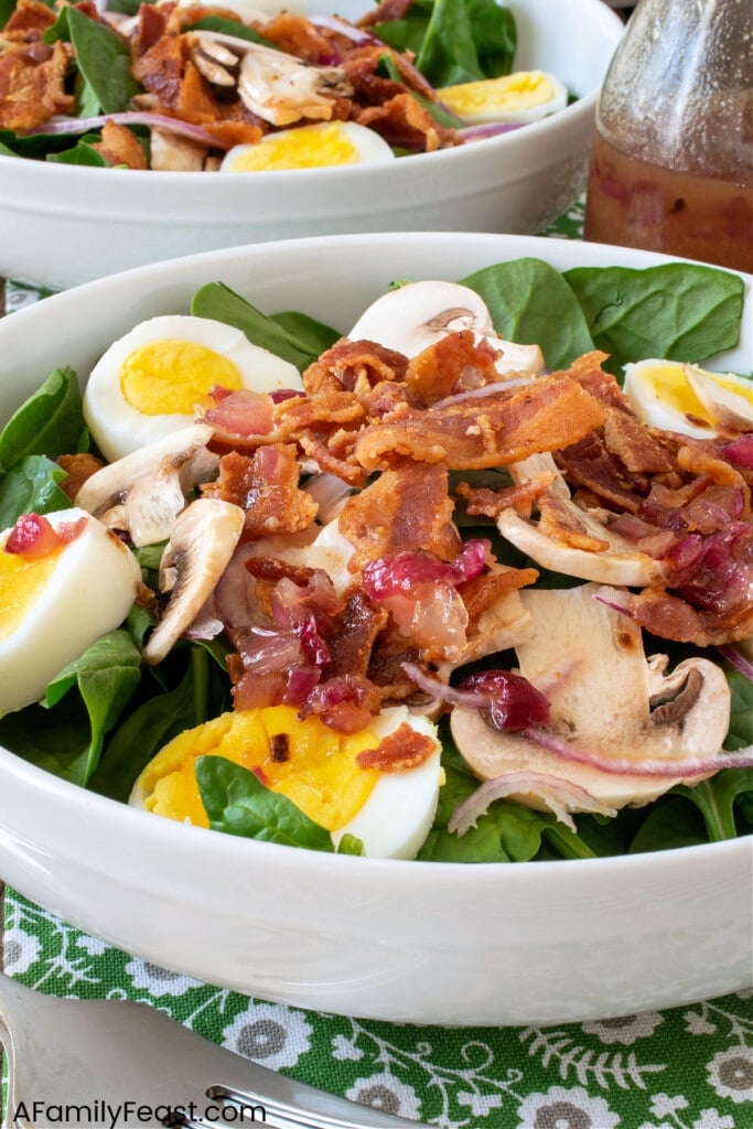 Spinach Salad Warm Bacon Dressing - A Family Feast