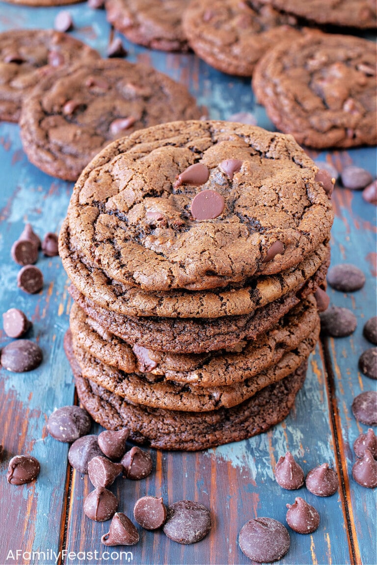 Chocolate Chocolate Chip Cookies - A Family Feast