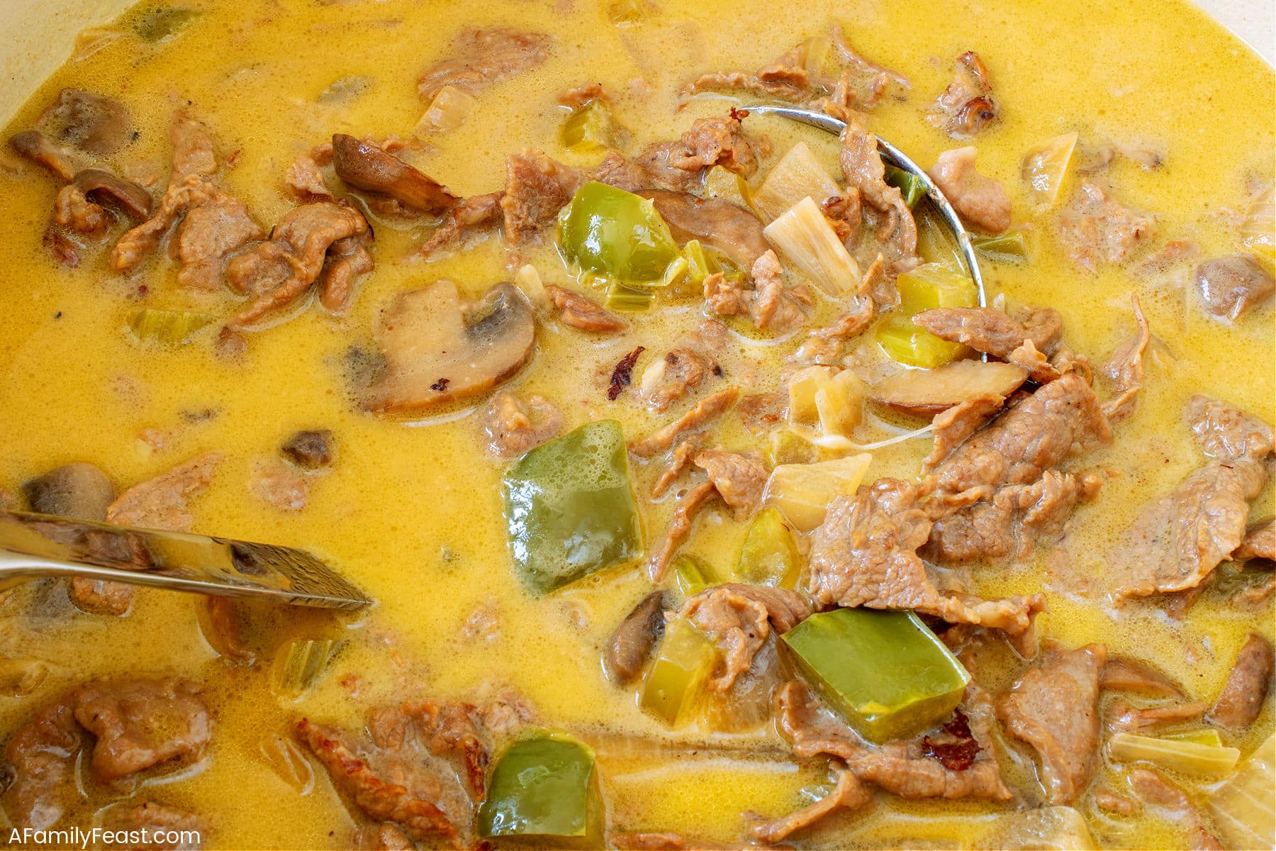 Philly Cheesesteak Soup - A Family Feast