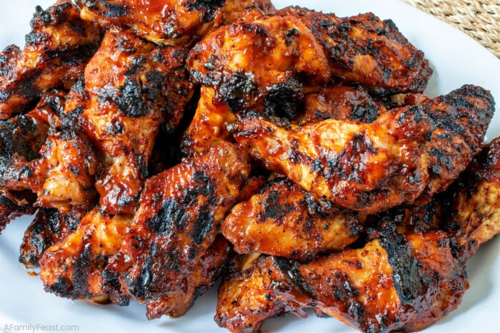 Bourbon Spice Grilled Chicken Wings - A Family Feast