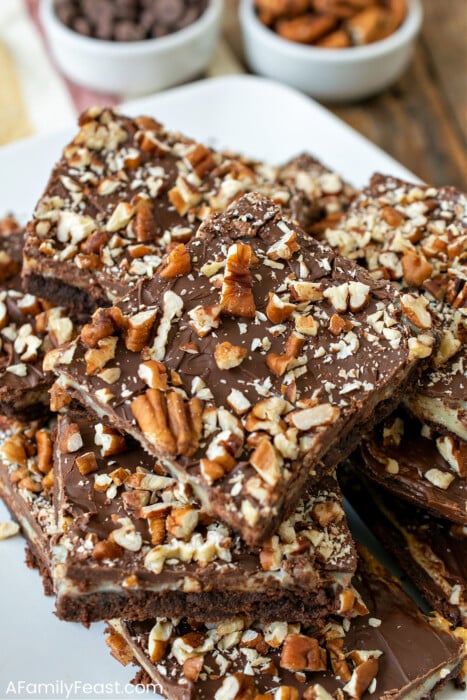 Chocolate Nut Toffee Bars - A Family Feast