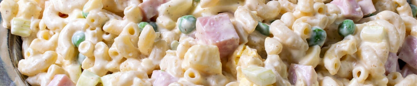 Creamy Pasta Salad with Ham & Peas - A Family Feast