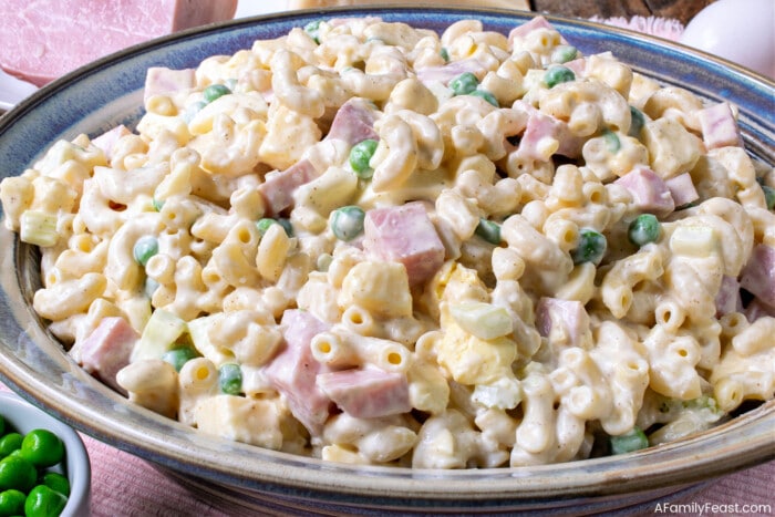Creamy Pasta Salad with Ham & Peas - A Family Feast