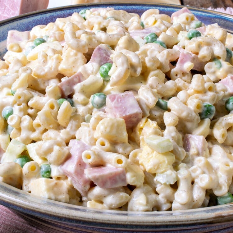 Creamy Pasta Salad with Ham & Peas - A Family Feast