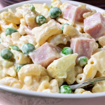 Creamy Pasta Salad with Ham & Peas - A Family Feast