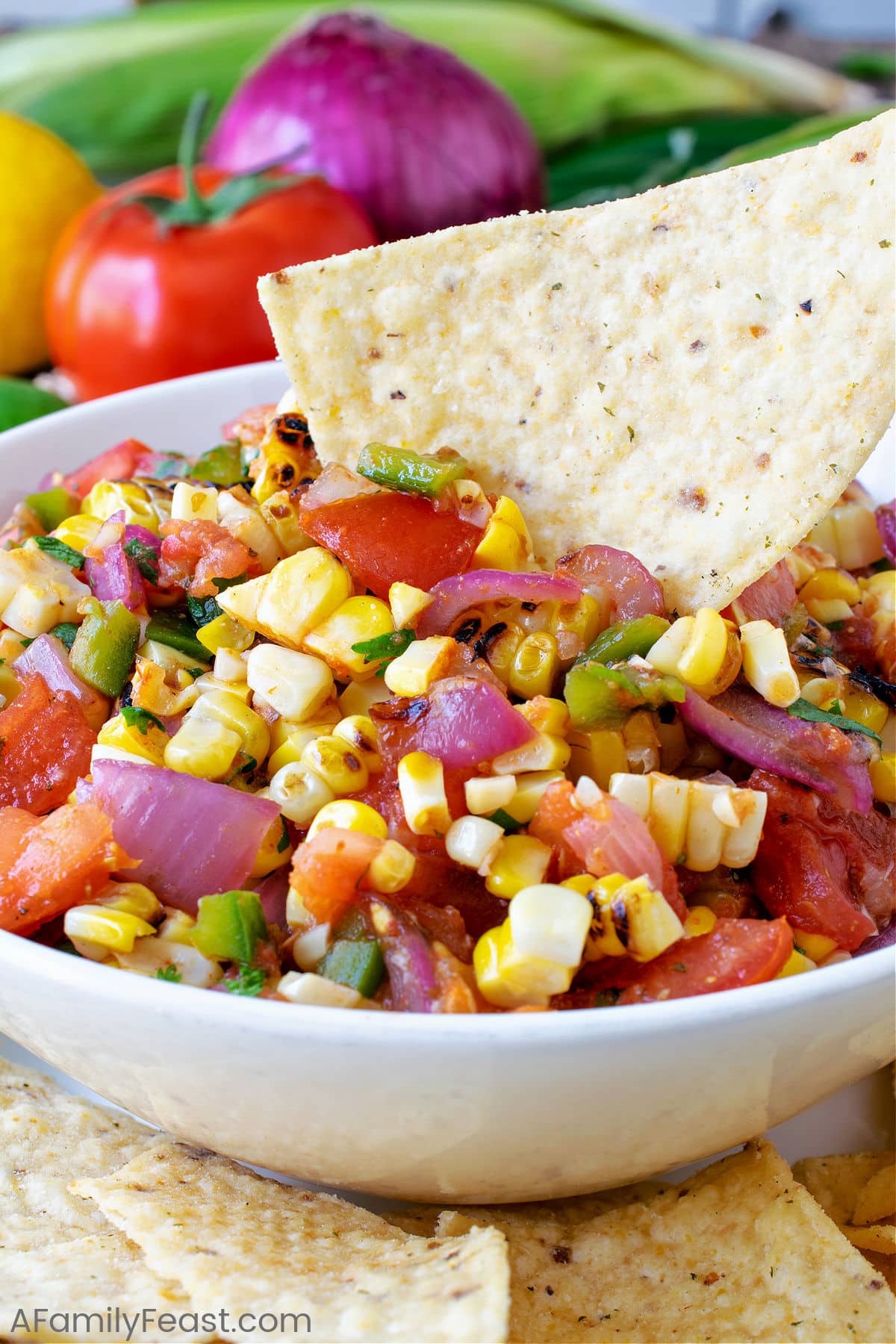 Grilled Corn and Tomato Salsa - A Family Feast