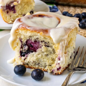 Blueberry Rolls with Cream Cheese Glaze - A Family Feast