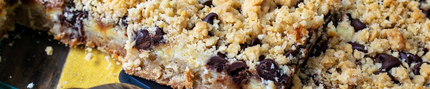 Chocolate Chip Caramel Crumble Bars - A Family Feast