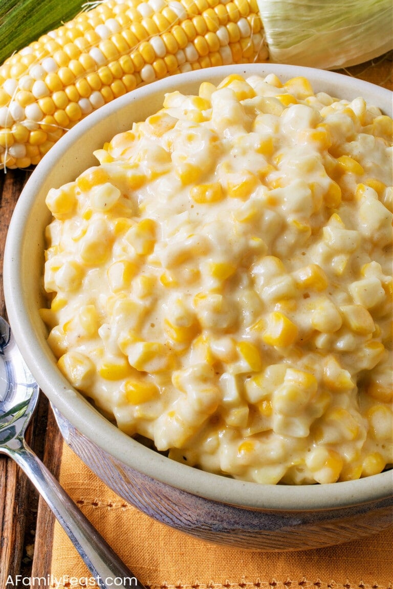 Slow Cooker Creamed Fresh Corn - A Family Feast