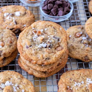 Salted Caramel Pecan Chocolate Chip Cookies - A Family Feast