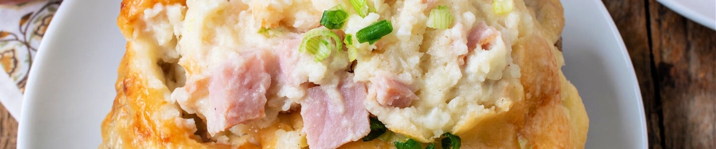 Twice Baked Potatoes with Ham and Swiss - A Family Feast