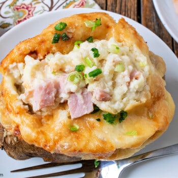 Twice Baked Potatoes with Ham and Swiss - A Family Feast