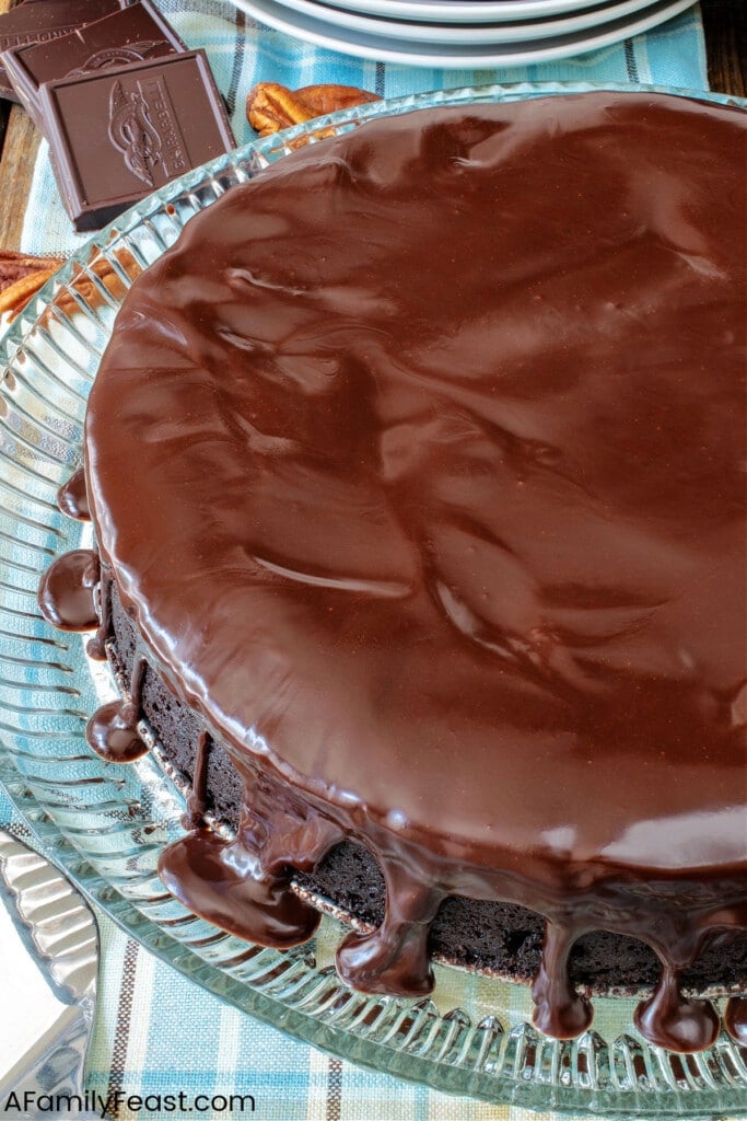 Bourbon Pecan Flourless Chocolate Torte - A Family Feast
