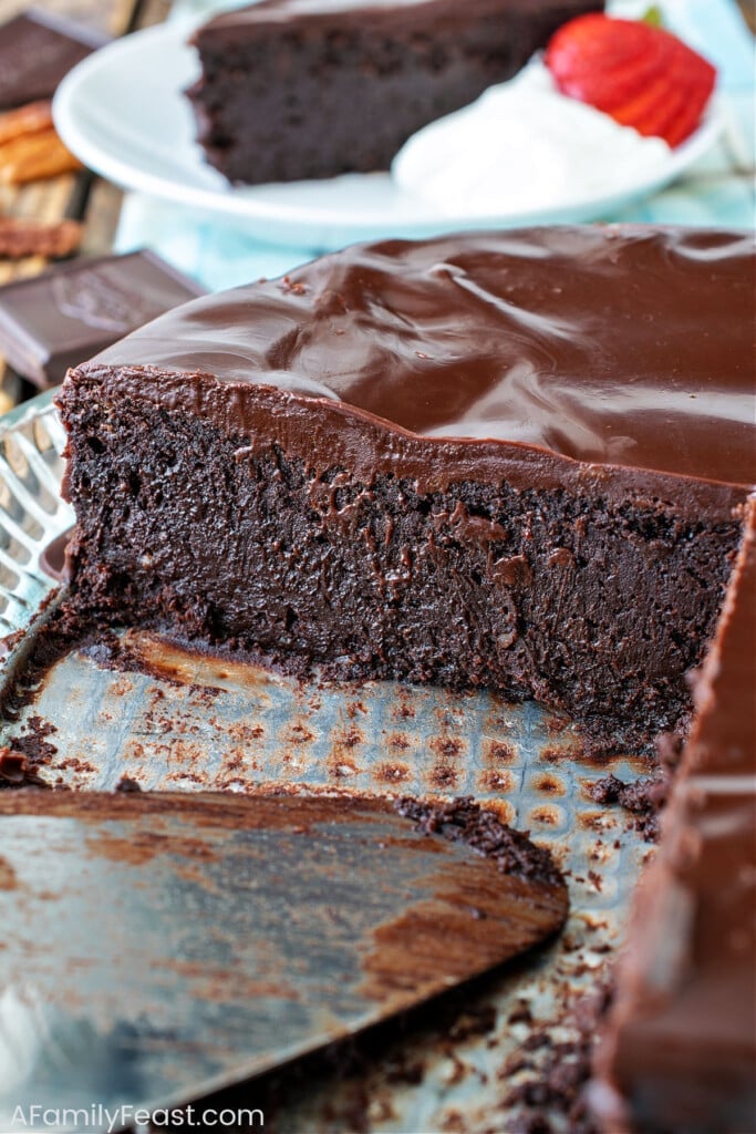 Bourbon Pecan Flourless Chocolate Torte - A Family Feast