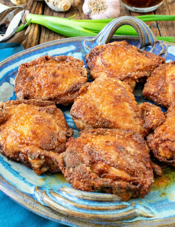 Crispy Asian Chicken Thighs - A Family Feast