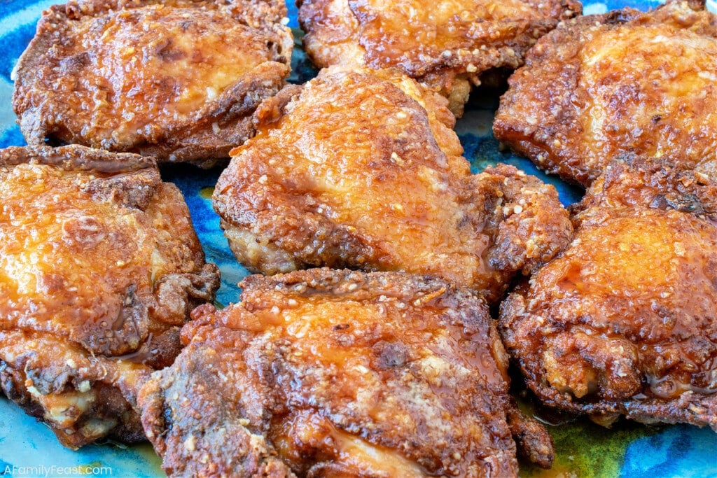 Crispy Asian Chicken Thighs - A Family Feast