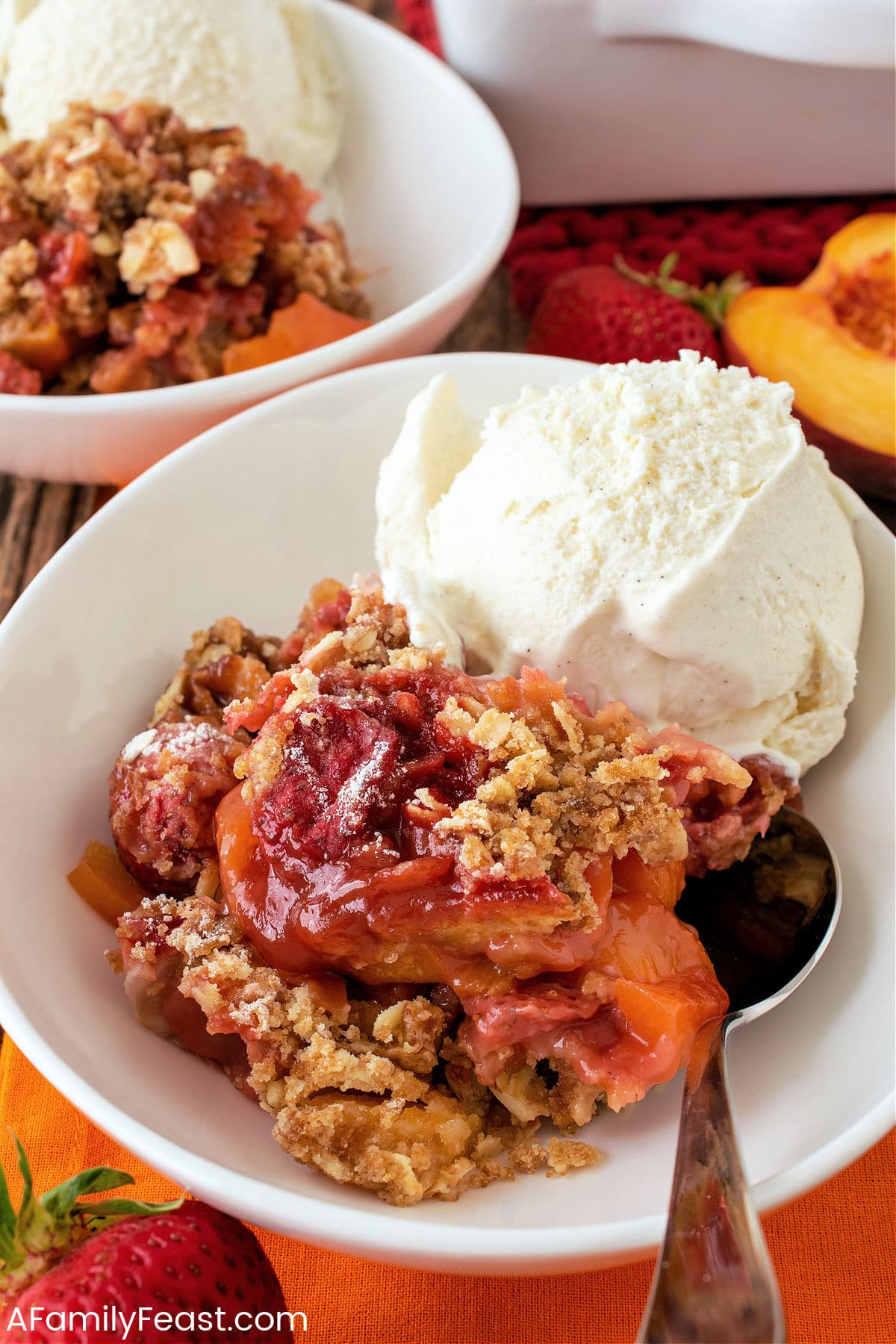 Strawberry Peach Crisp - A Family Feast