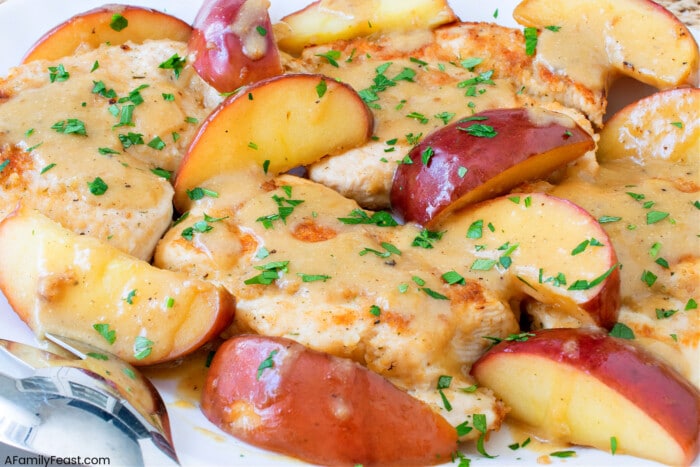 Chicken and Apples with Honey Mustard Sauce - A Family Feast