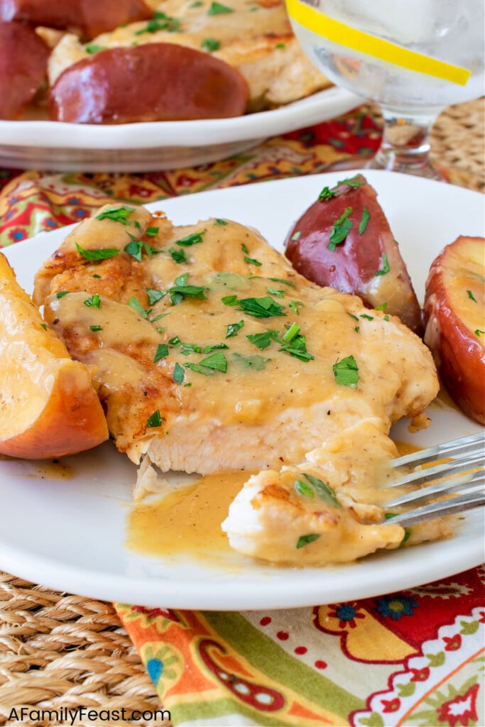 Chicken and Apples with Honey Mustard Sauce - A Family Feast