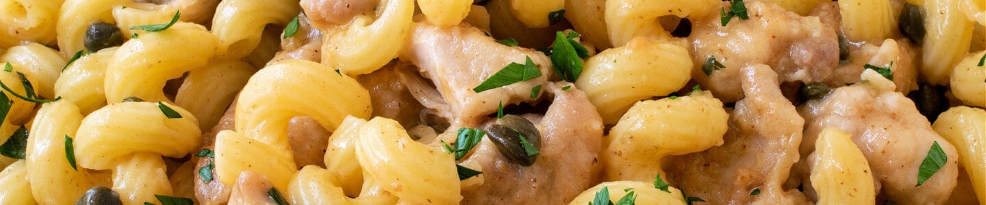 Chicken Piccatta Pasta - A Family Feast