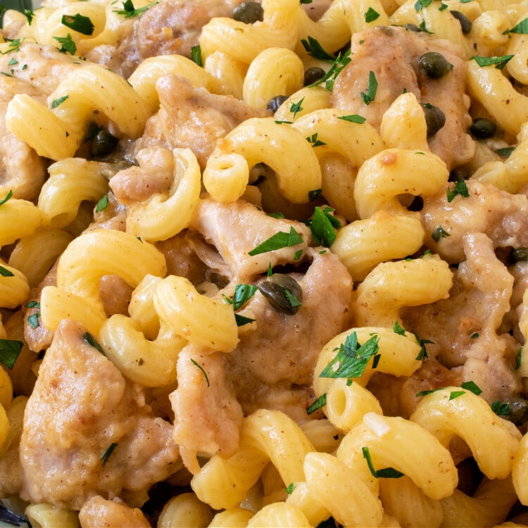 Chicken Piccatta Pasta - A Family Feast