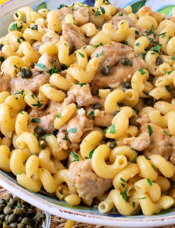 Chicken Piccatta Pasta - A Family Feast