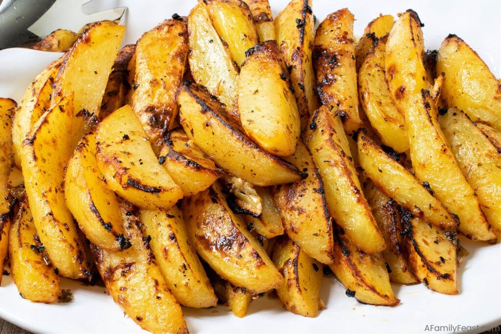 Greek Lemon Oregano Potatoes - A Family Feast