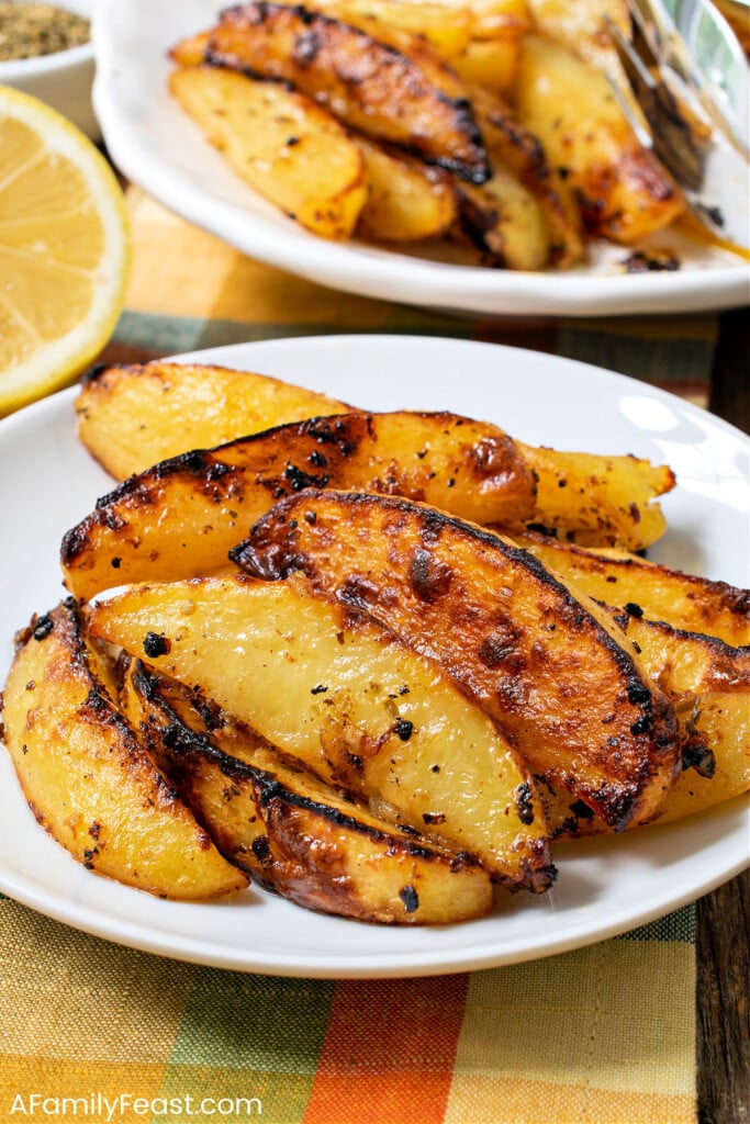 Greek Lemon Oregano Potatoes - A Family Feast