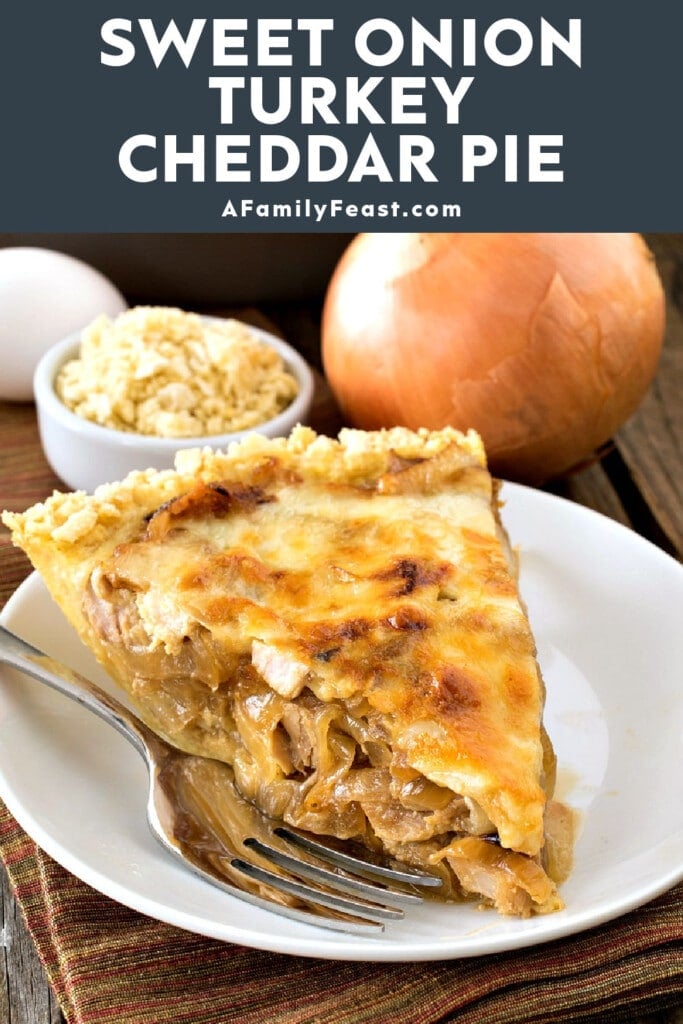 Sweet Onion Turkey Cheddar Pie - A Family Feast