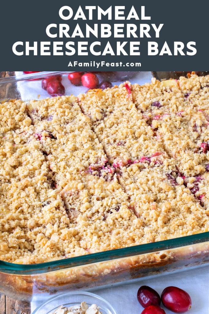 ओटमील क्रैनबेरी चीज़केक बार्स - एक पारिवारिक दावत
