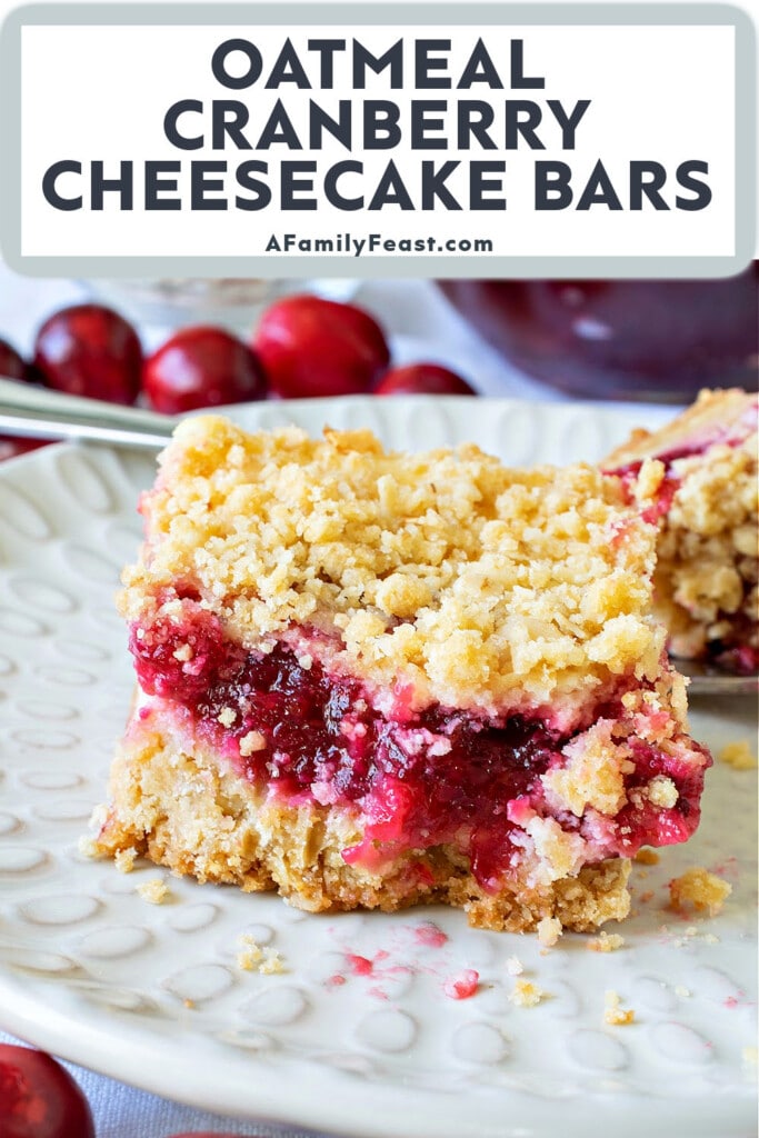 ओटमील क्रैनबेरी चीज़केक बार्स - एक पारिवारिक दावत