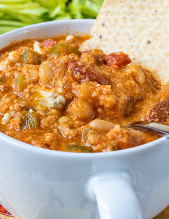 Slow Cooker Buffalo Chicken Chili - A Family Feast
