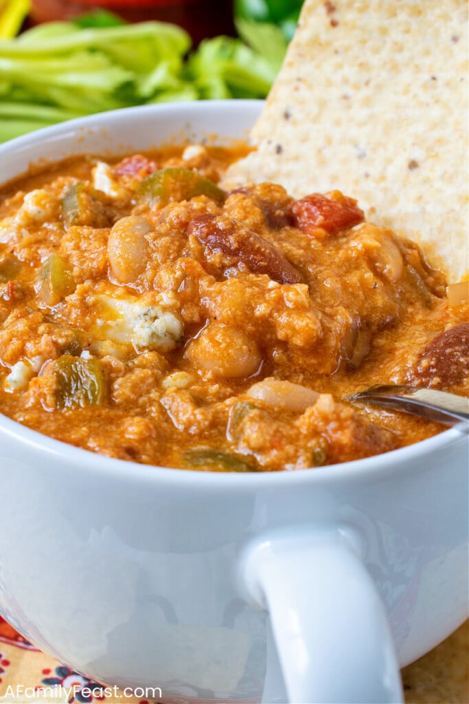 Slow Cooker Buffalo Chicken Chili - A Family Feast